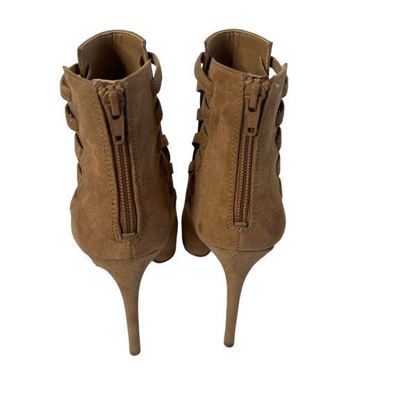 Aldo Women's Tuxedo Suede Pointed Toe Ankle Boots Tan Size 5 - Picture 5 of 11